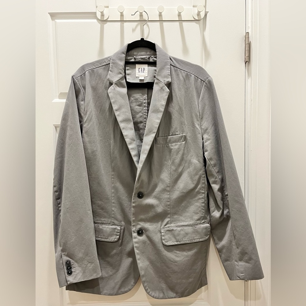 Gap Grey Cotton Blazer Medium